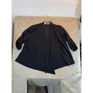 LC‎ by Laura Cruz Black Cardigan Button Sleeve Lightweight Size 3X